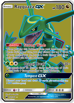 Card Pokémon Rayquaza Gx Shiny Original