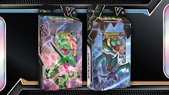 V-Kampfdeck <em>Rayquaza-V</em> und Pokémon-Sammelkartenspiel: V-Kampfdeck <em>UHaFnir-V</em>