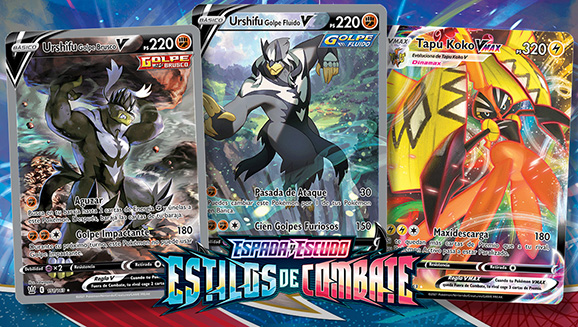 Mira los dos estilos de las cartas de Urshifu en Espada y Escudo-Estilos de Combate