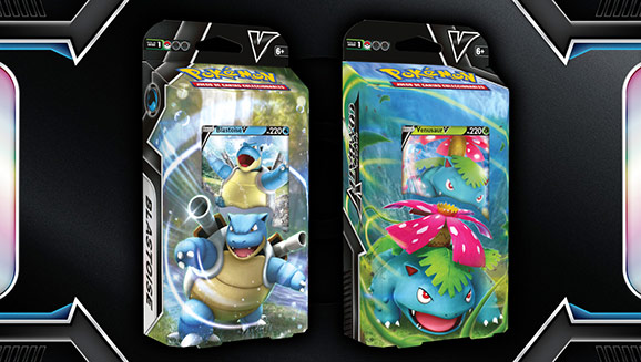 Barajas Combate V de JCC Pokémon (Venusaur V y Blastoise V)