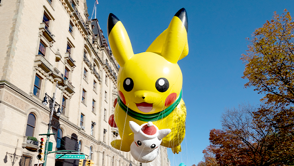 Pikachu Tours Among the Towers this Thanksgiving