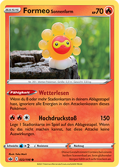 Pokemon Karten SWSH06 Schaurige Herrschaft 22/198 Formeo Sonnenform 