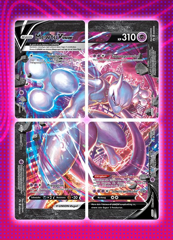 SpezialKollektion PokémonVUNION (Mewtu/Quajutsu/Zacian) des PokémonSammelkartenspiels