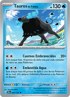 Tauros De Paldea Evoluciones En Paldea Base De Datos De Cartas De Jcc Pokemon Com