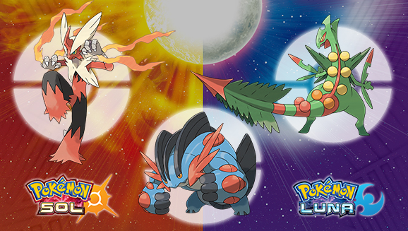 Megaevoluciones con las megapidras Blazikenita, Sceptilita, Swampertita, Cameruptita y Banettita