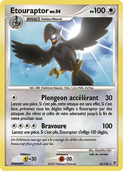 carte Pokemon officielle, série Diamant & Perle n° 16, à