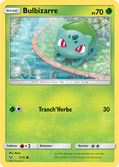 thumbnail image 2 of Pokemon Card Bulbizarre 1/73 Reverse Holo - Sun & Moon 3.5 SL3.5 EN Near Mint 2 of 6
