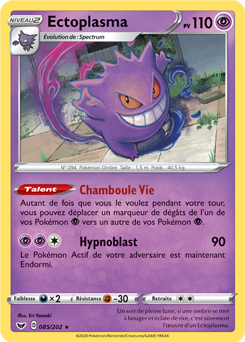 Carte Pokémon 85/202 Ectoplasma Epée et Bouclier 1 Neuf FR Reverse EB01 
