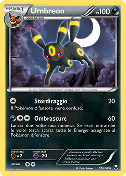 UMBREON 61//108 Carta in Italiano POKEMON N/&B Esploratori delle Tenebre