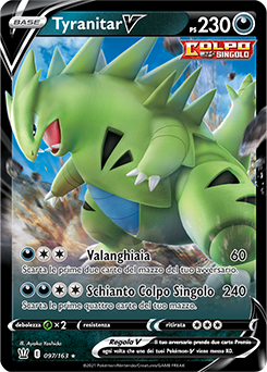 Pokémon stili di lotta Tin da collezzione Tyranitar-V gioco di carte in italiano 