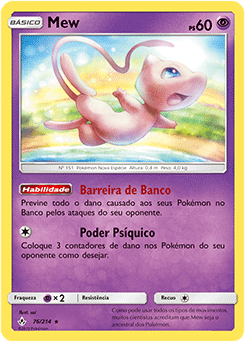 Carta Pokémon Mew Mewtwo Rara Diversos Modelos