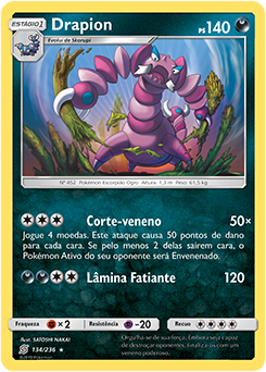 Drapion V Astro - Carta Pokémon Original Origem Perdida, Jogo de Tabuleiro  Original Copag Nunca Usado 76780139