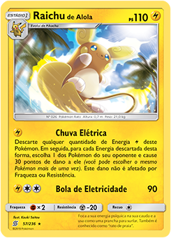 Carta Pokémon Raichu E Raichu De Alola Gx Sintonia Mental