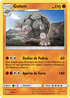 Golem Raro Foil em Português - Pokemon Gerações, Jogo de Tabuleiro  Original Copag Nunca Usado 86986974