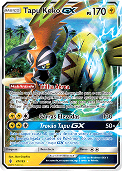 Carta Pokémon Lendário Tapu Koko GX Guardiões Ascendentes