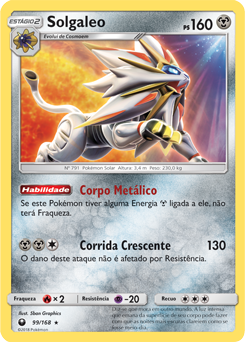 Carta Pokémon Lendário Solgaleo Guardiões Ascendentes