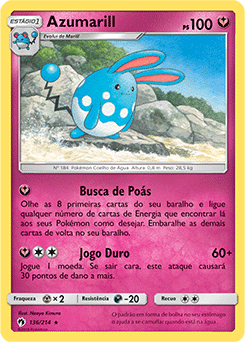 Carta Pokémon Azumarill Sombras Ardentes Rare Reverse Foil, Jogo de  Tabuleiro Nunca Usado 89565441