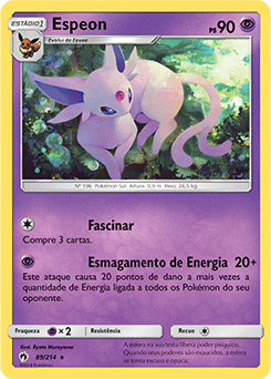 Pokémon TCG 🇧🇷 on X: Espeon GX Sol e Lua Revisão de carta: Ps 200 Tipo:  Psíquico Melhor Ataque: Psíquico 60 danos vezes a quantidade de energia do  oponente #TCG  /