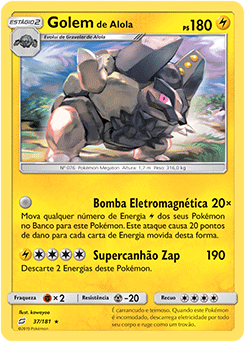 Golem Raro Foil em Português - Pokemon Gerações, Jogo de Tabuleiro  Original Copag Nunca Usado 86986974