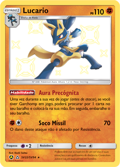 Lucario, Sombras Ardentes, Banco de Dados de Cards do Estampas Ilustradas