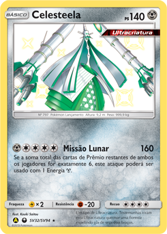 PokéLendas - Celesteela, o Pokémon Lançamento, é um Pokémon do tipo  Aço/Voador. E uma Ubs (Ultra Beasts) considerado um pokemon Lendário. DADOS  ° Nome: Celesteela ° Tipo: Aço/Voador ° Especie: Pokemon Lançamento °