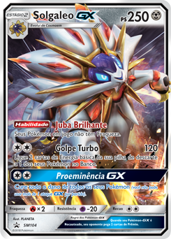 Carta Pokémon Lendário Solgaleo GX Sol e Lua