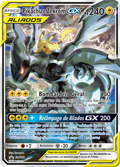 Pikachu e Zekrom-GX, União de Aliados, Banco de Dados de Cards do  Estampas Ilustradas