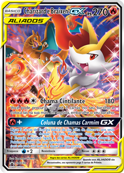 Carta Pokémon Reshiram e Charizard GX Aliados Elos Inquebráveis