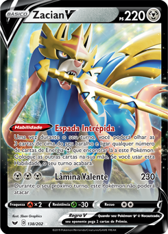 Zacian V-ASTRO, Realeza Absoluta, Banco de Dados de Cards do Estampas  Ilustradas