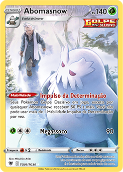 Mundo Pokémon - 460- Mega Abomasnow. Tipo: planta/gelo. Evolução: Estágio  Final. Histórico: Os rebentos nas costas de Abomasnow crescem e  transformam-se em grandes blocos de gelo. A pelugem por todo o seu