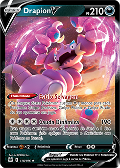 Drapion V Astro - Carta Pokémon Original Origem Perdida, Jogo de Tabuleiro  Original Copag Nunca Usado 76780139