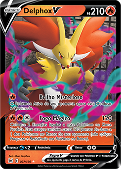 Carta Pokémon Original Delphox V - Origem Perdida, Jogo de Tabuleiro  Original Copag Nunca Usado 77080303