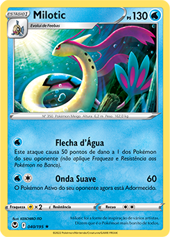 Pokémon nº 0350 - Milotic Pokemón Delicado Milotic vive no fundo de lagos  largos. Quando o corpo