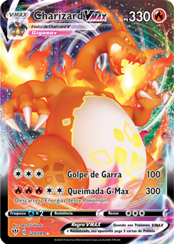 20 Cartas Pokemon Vmax Sem Repetir + 1 Carta Charizard Vmax