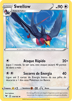 Pokémon nº 0277 - Taillow Pokémon Pequeno Pássaro Tallow é jovem - ele  acabou de sair de seu