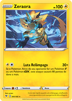 Carta Pokemon Zeraora Gx + 30 Cartas Vmax V Aliados Gx