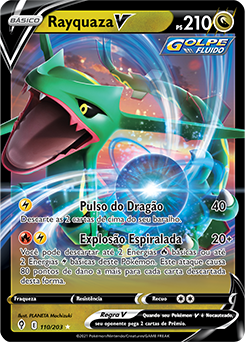 Carta Pokémon Ultra Rara Com Muita Vida Rayquaza Vmax Copag em