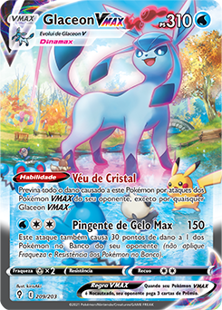 Carta Pokémon Glaceon Vmax Rainbow Céus Em Evolução