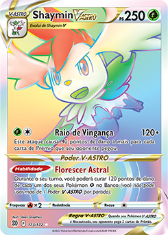 Carta Pokemon Shaymin V Astro Rainbow Astros Cintilantes