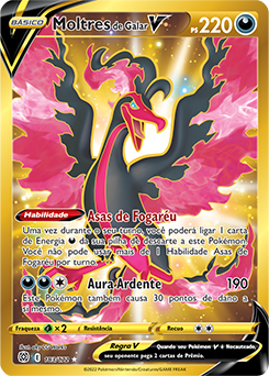 Carta Pokémon Moltres De Galar V Arte Alternada Reinado