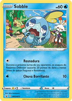 Sobble (carta normal e versão Golpe Fluido) - Pokémon TCG Cards (original  em português)