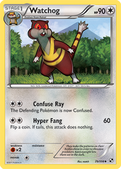 Watchog Uncommon Reverse Holo Pokemon Card XY3 Furious Fists 85/111 
