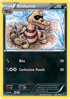Pokemon XY Krokorok Single Card Uncommon 