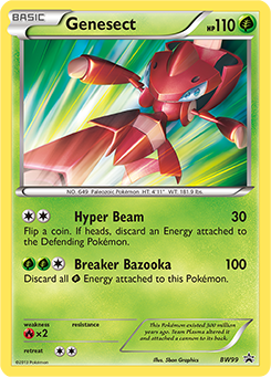 Mavin  2013 Pokemon BW101 Shiny GENESECT - Black & White Promo Pokemon  Movie Promo Card