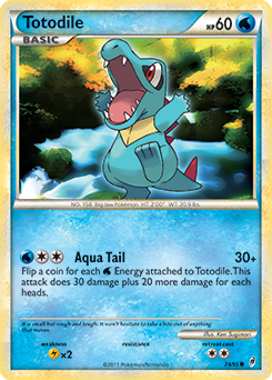 4x C Pokemon EX Unseen Forces Card # 78 UNSEEN-078 Totodile 