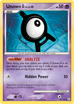 Unown A - Diamond & Pearl #65 Pokemon Card