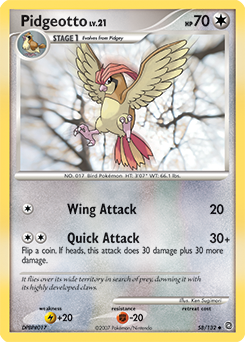 4x Pokemon XY Flashfire Pidgeotto 76/106 Uncommon Card 