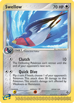 Swellow (carta rara do tipo Voador) - Pokémon TCG Cards (original)