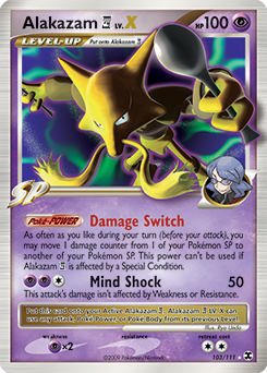 Pokemon Rummy Round Card Alakazam