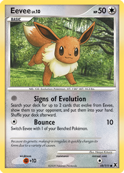 Pokemon Eevee Platinum Reverse Holo 62/100 TCG Card LP